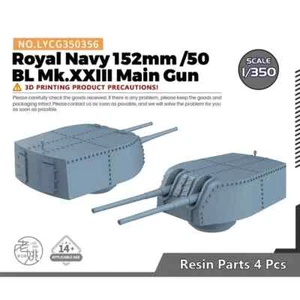 LYCG350356 1/350 Model Upgrade Parts Royal Navy 152mm /50 BL Mk.XXIII Main Gun - Picture 1 of 3