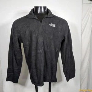 THE NORTH FACE Polyester Fleece Jacket Mens Size M Black quarter-zip - Picture 1 of 7