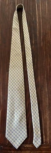 Campia Moda Long Blue/Gold Geometric Hand Made 100% Silk Men’s Neck Tie 60”x4” - Picture 1 of 4
