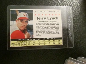 1961 Post Cereal Baseball #187 Jerry Lynch Cincinnati Reds casi nuevo - Imagen 1 de 1