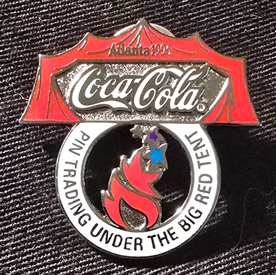 1996 Atlanta Coca-Cola Olympic Pin Trading Under the Big Red Tent Sponsor Pin - Image 1 of 1