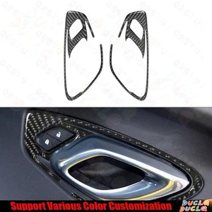 2016-2022 For Chevrolet Camaro Carbon Fiber Interior Door Handle Cover Trim 2Pcs - Foto 1 di 5