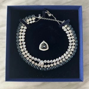 Swarovski Crystal Hot Collar Necklace Double Collar Montana Blue Authentic - Picture 1 of 6