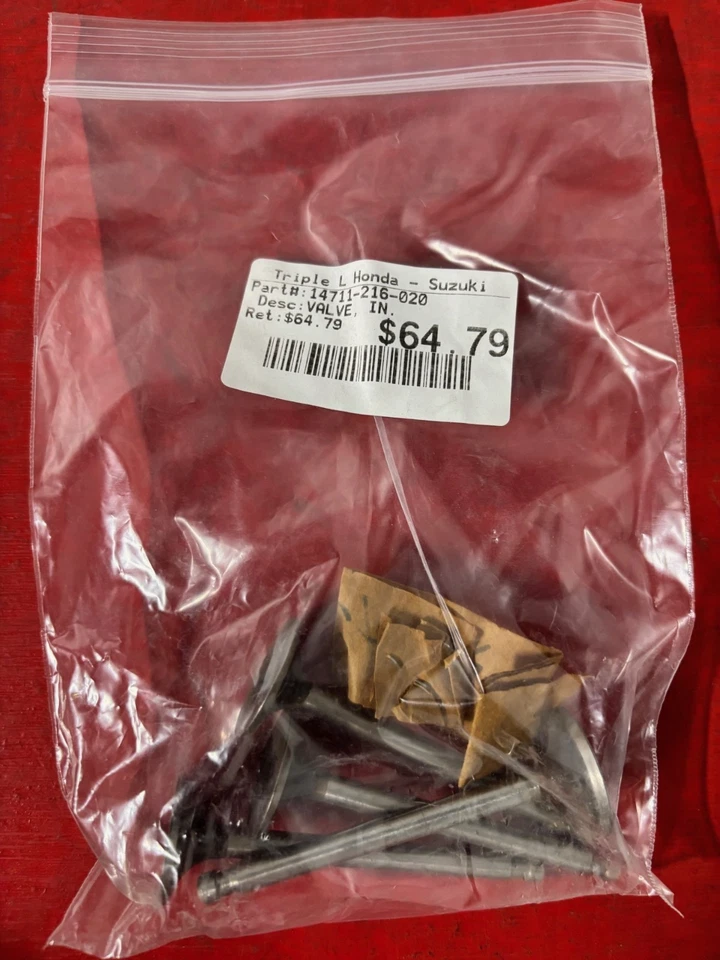 14711-216-020 ВПУСКНЫЕ КЛАПАНЫ HONDA НОВЫЕ ИЗ СТАРЫХ ЗАПАСОВ КОЛ-ВО 4 - Изображение 1 из 1