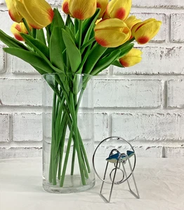 Vintage Delfin Schaukeln dreht sich auf Metallständer Schreibtisch Spielzeug 3,5" groß - Bild 1 von 14