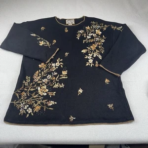 Suéter Vintage Reliquia Coleccionables Damas XL Otoño Flores y Colores Bordados - Imagen 1 de 10