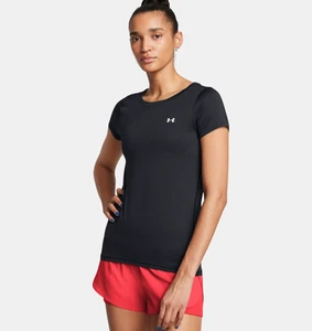 Under Armour Women's HeatGear Short Sleeve Black T-Shirt - Size 14 Large - BNWT - Picture 1 of 8
