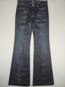 Pantalones de mezclilla para mujer 7 For All Mankind “The Ginger” talla 29x34 lavado oscuro pierna acampanada EE. UU. - Imagen 1 de 8