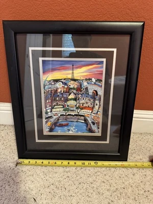 April in Paris 17x20 frame Black Wood double matted Art Print by Linnea Pergola - Image 1 of 4