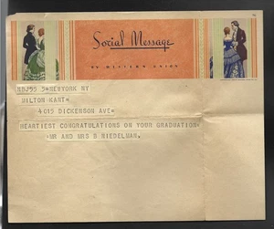 Vintage Western Union "Social Message" Telegram - Picture 1 of 1