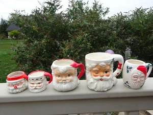 Assorted Santa Mugs Lot t of 5 from Japan as is as shown - Picture 1 of 10