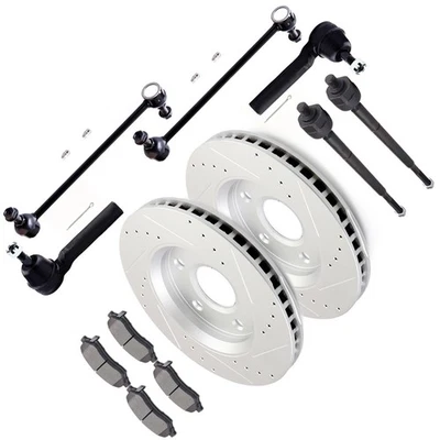 Front Tie Rod End Sway Bar with Brake Rotor Pad For Chrysler Town & Country Foto 1 de 4