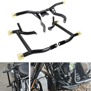 Satteltaschenschutz Frontmotor-Sturzbügel für Harley Road Glide 14-24 Gelb - Picture 1 of 13