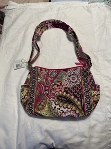 Vera Bradley On the Go Shoulder Bag Very Berry Paisley NWT Crossbody Purse Tote - Picture 1 of 12