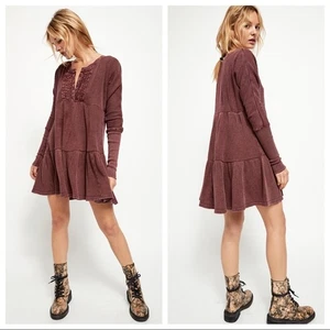 Mini Vestido Free People FP One Jolene en Vino S Nuevo con Etiquetas - Imagen 1 de 5