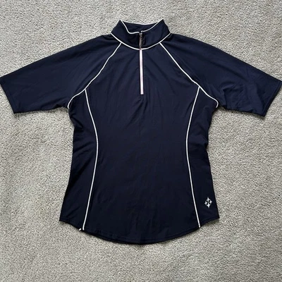 JoFit Women's Size 1/2 Zip Short Sleeve Shirt Golf Tennis Polo Performance EUC - Image 1 of 4