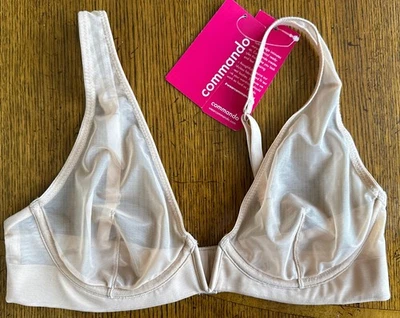 NUEVO SUJETADOR CON AROS DE MALLA COMMANDO 34B beige transparente Foto 1 de 4