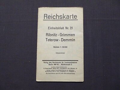 Landkarte EHB Nr.21, Ribnitz, Grimmen, Teterow, Demmin, Sülze, Franzburg, 1926 • 15.90€