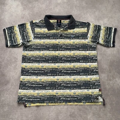 Camisa Polo Phat Farm De Colección Talla M Gráfica Rayas Monograma Todo Y2K Años 2000 Foto 1 de 4