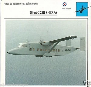 AVIAZIONE SHORT C23B SHERPA UK AERONAUTICA DETTAGLI SUL RETRO SCHEDA - Picture 1 of 1