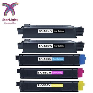 5 Toner Cartridge TK580 Compatible With Kyocera ECOSYS P6021 FS-C5150DN