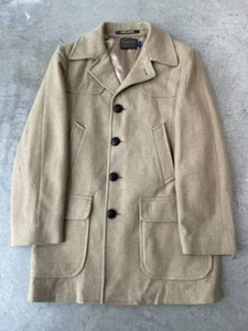 Rare PENDLETON USA made 70s 80s wool coat camel western covered buttons 40 used - Picture 1 of 10