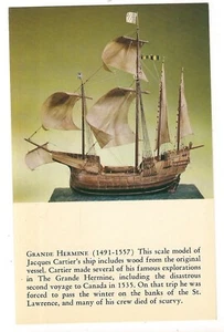 GRANDE HERMINE SHIP MODEL Royal Ont Museum University Toronto  Canada Postcard - Picture 1 of 2