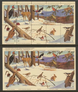 USA Christmas Wildlife Souvenir Sheets Birds Redpoll (Perf+Imperf) 1970 MVLH - Picture 1 of 3