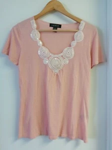 August Silk Women's Knit Sweater Top Pink Size M - Picture 1 of 5