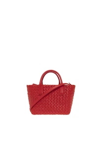 Bottega Veneta Cabat Mini $5500 Red Intreccio Leather Tote Bag New - Picture 1 of 4