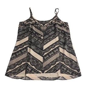 CAbi Top Womens XL Monaco Lace Print Tunic Adjustable Strap Tank Chic Preppy EUC - Picture 1 of 13