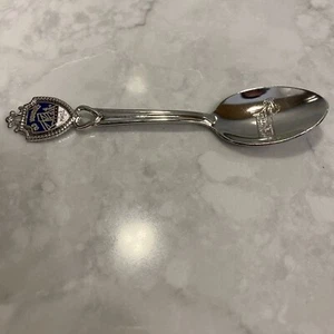FORT Silver Tone 4" Souvenir Teaspoon Spoon MASSACHUSETTS Enamel OLD IRONSIDES - Picture 1 of 5