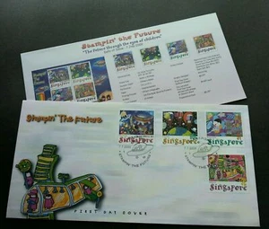 [SJ] Singapore USA Expo Stampin The Future 2000 Child Painting Space UFO (FDC) - Picture 1 of 6