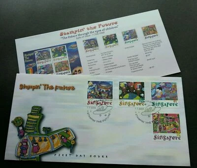 [SJ] Singapore USA Expo Stampin The Future 2000 Child Painting Space UFO (FDC) - Image 1 of 4