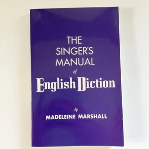 The Singers Manual of English Diction Madeleine Marshall Paperback Book - Picture 1 of 18