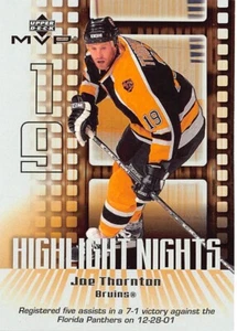 2002-03 UD MVP Highlight Nights #HN2 Joe Thornton  **  Boston Bruins  ** - Picture 1 of 2