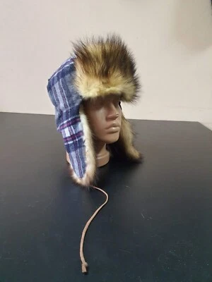 Ushanka fur hat made from real fur and cashmere, Aviator winter hat, cashmer - Image 1 of 4