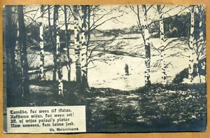 Postal de felicitación de Letonia 1910 con cancelaciones de máquina Modohn y Riga - Imagen 1 de 2