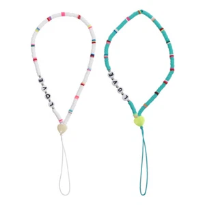2 PCS Mobile Phone Non-slip Bracelet Miss Charm Wristlet Clay Lanyard - Zdjęcie 1 z 12