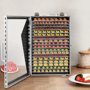 18 TRAY FOOD DEHYDRATOR STAINLESS STEEL MEAT FRUIT VEGETABLE JERKY DRYER MACHINE - Picture 1 of 21