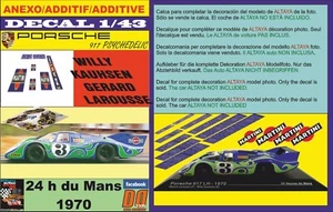 ANEXO DECAL 1/43 PORSCHE 917 PSYCHEDELIC MARTINI WILLY KAUHSEN LEMANS 1970 (08) - Picture 1 of 1