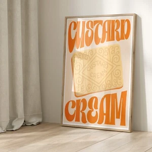 Custard Cream Biscuit Print Kitchen Wall Art Home Decor Retro Art Dining 2223 - Picture 1 of 3