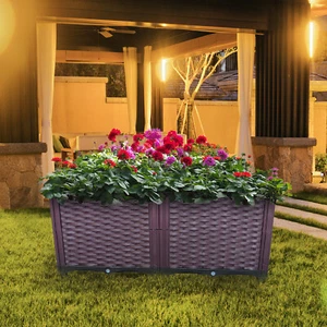 Plastic Raised Garden Bed 2pcs Plante Grow Box Indoor Outdoor Herb Growing Box - Picture 1 of 8