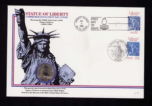2224 Freiheitsstatue Half Dollar Ersttagsbrief 1986 - Bild 1 von 4