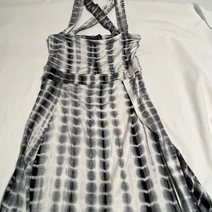 Hyfve Tie Dye Deep Criss Cross High Slit Long Maxi Dress Sz L - Picture 1 of 5