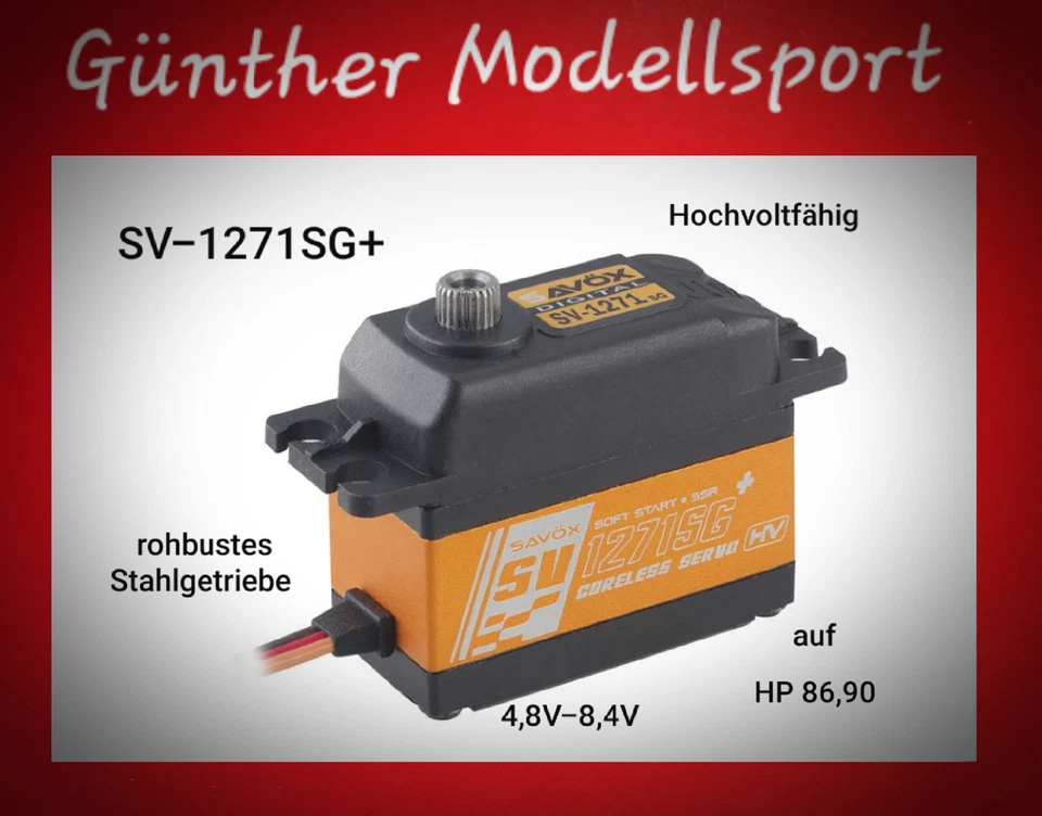 Hochvoltfähiges Digital - Servo SAVÖX SV-1271SG+, Günther Modellsport - Bild 1 von 1