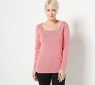 Belle By Kim Gravel Feather Knit Square Neck Shirt Guava Xs New