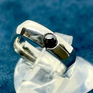 Georg jensen # 252 Sterling Silver Hematite Square Ring Sze 47.5 US 4.25 Rare - Picture 1 of 24