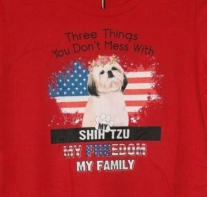 Three Things You Don't Leg With My Shih Tzu, My Freedom, My Family T-Shirt - Lrg - Bild 1 von 4