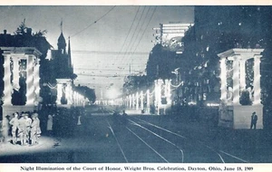 Night Illumination Wright Brothers Celebration Dayton Ohio 1909 Postcard - Picture 1 of 2